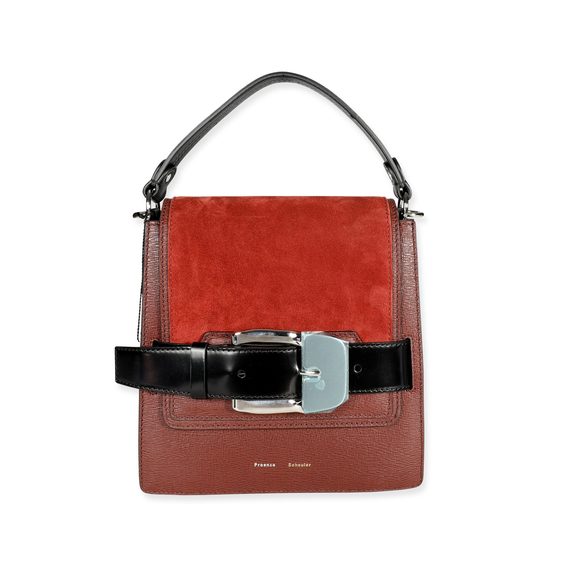 Proenza Schouler Russet Calfskin & Suede Buckle Trapeze Bag - Picture 1 of 6